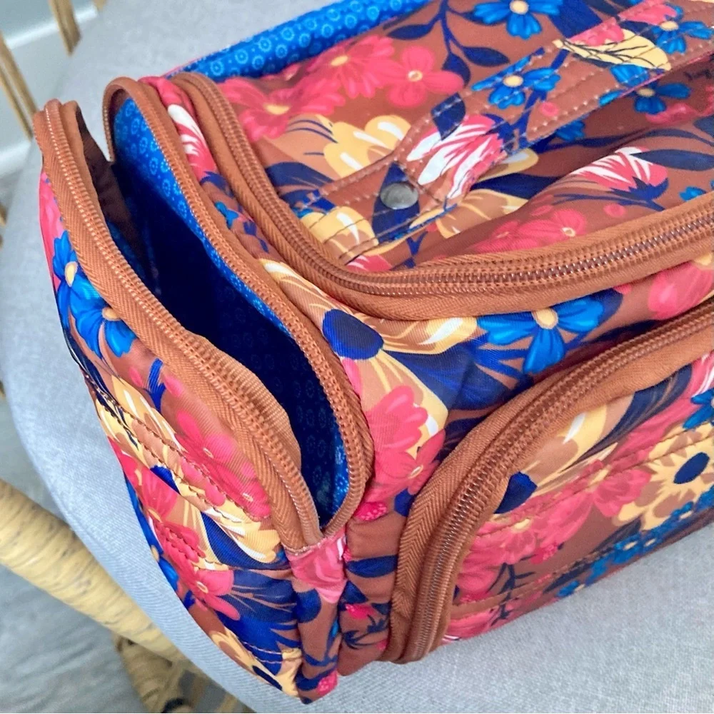 ✈️ Lug XXL Train Case Cosmetic Organizer – Floral Travel Case for Suitcase
